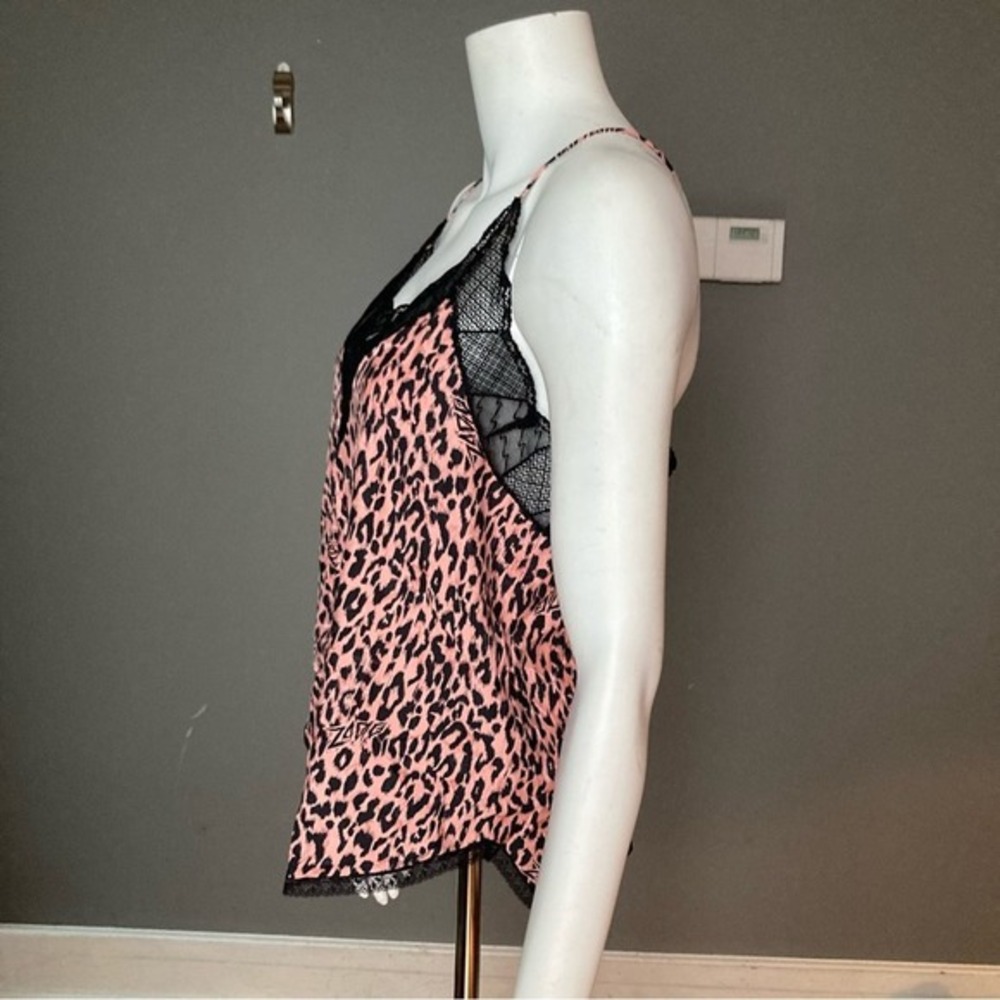 Zadig &‎ Voltaire top medium Slip Christy Camisole pink leopard lace silk NWT - Picture 3 of 12
